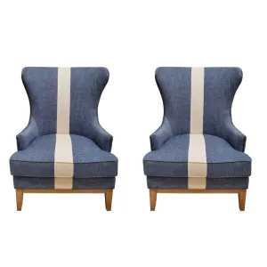 Tommy Hilfiger Wing Back Chairs - Pair