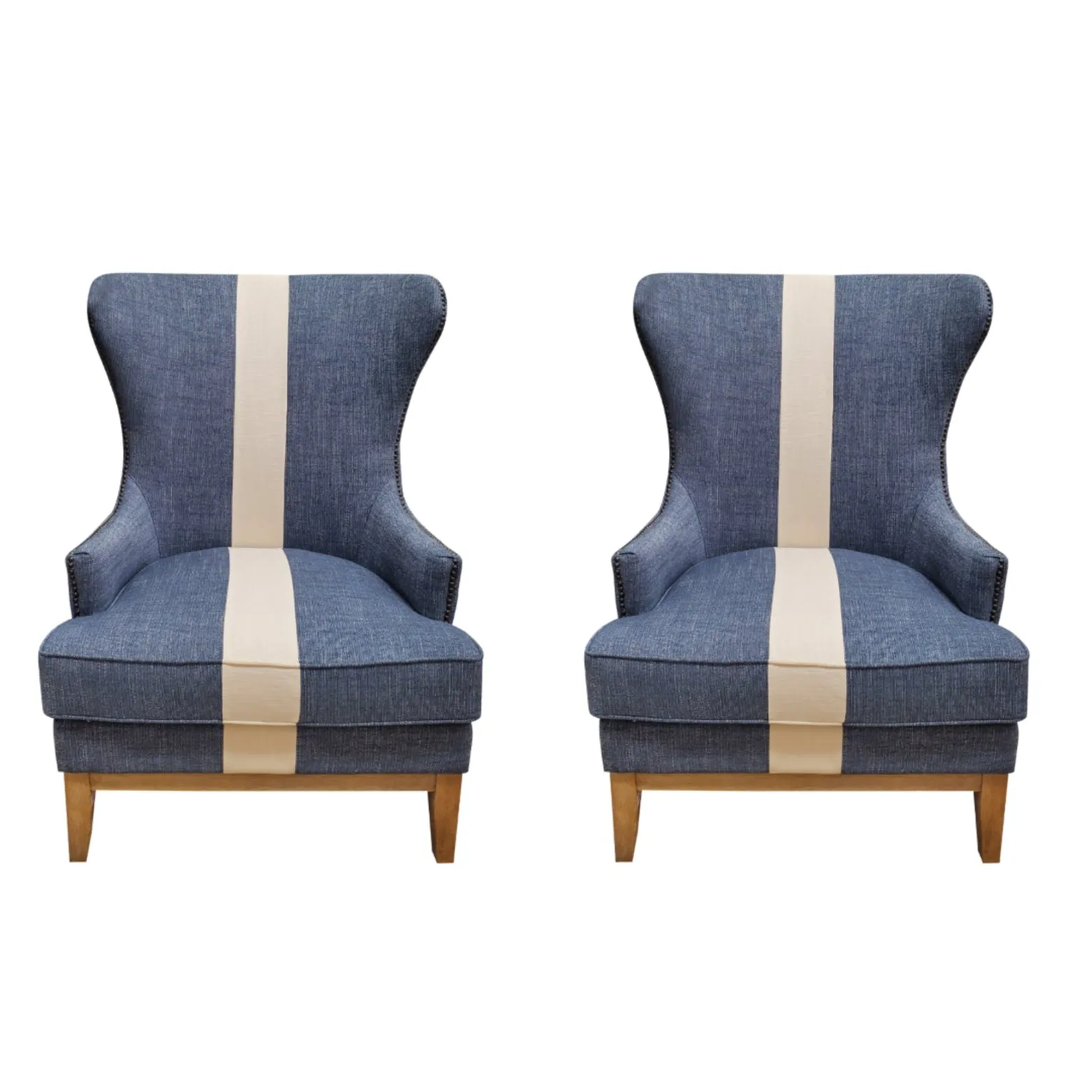 Tommy Hilfiger Wing Back Chairs - Pair