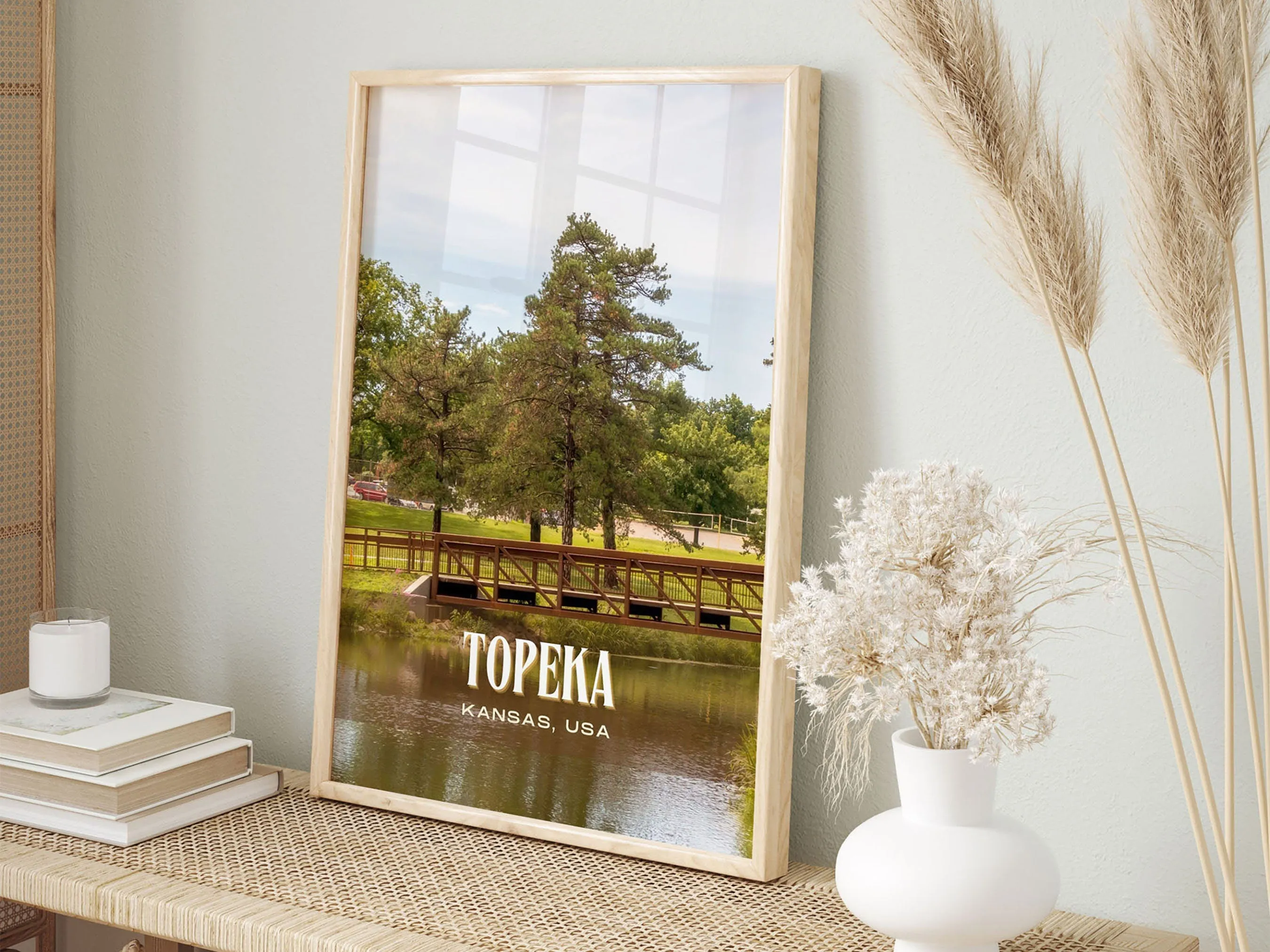 Topeka Retro Wall Art, Kansas, USA