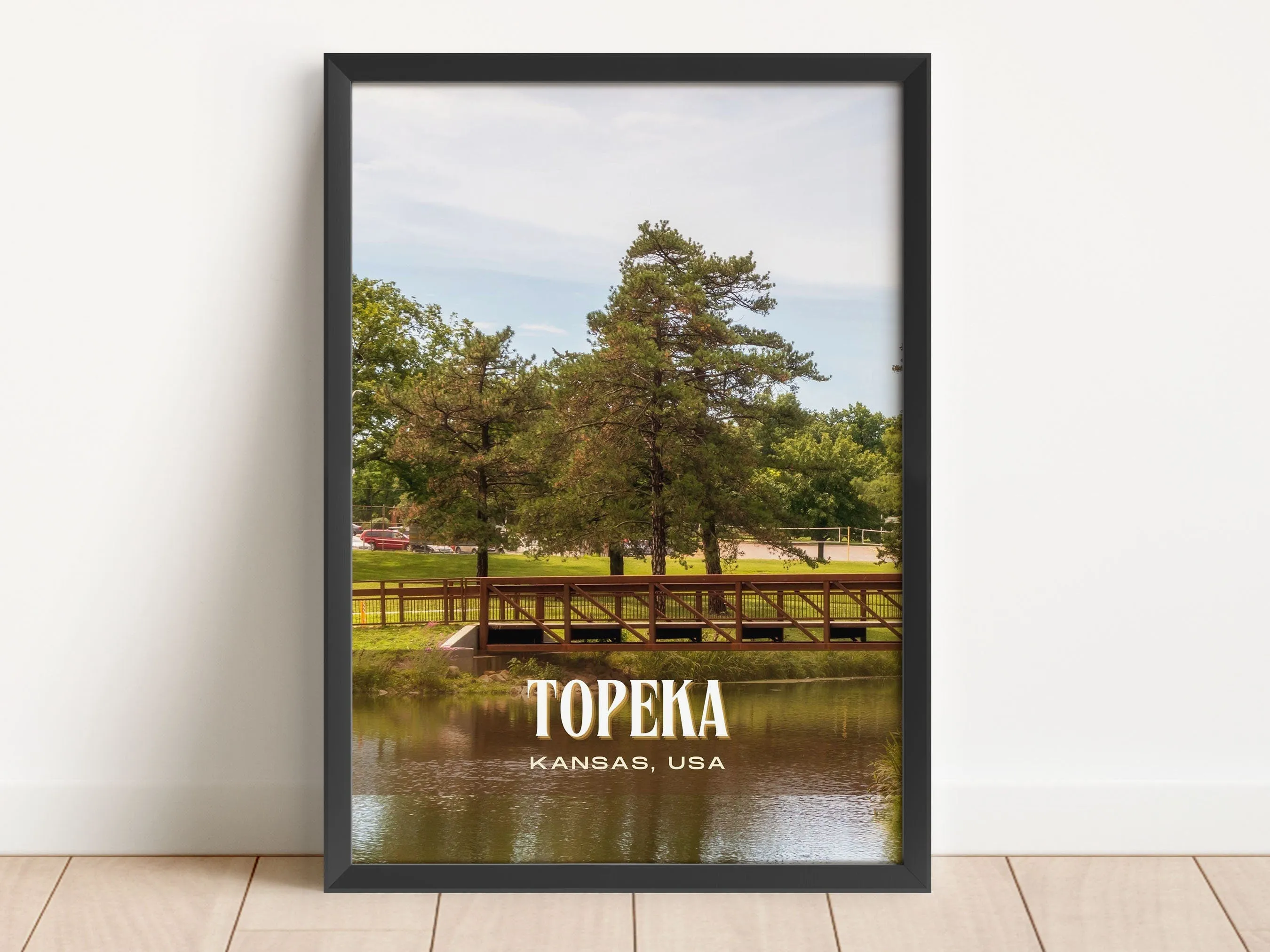 Topeka Retro Wall Art, Kansas, USA