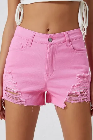Torie Distressed Denim Shorts
