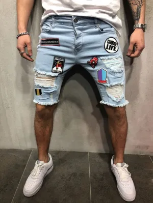 'Traffic Jam' Ripped Denim Shorts