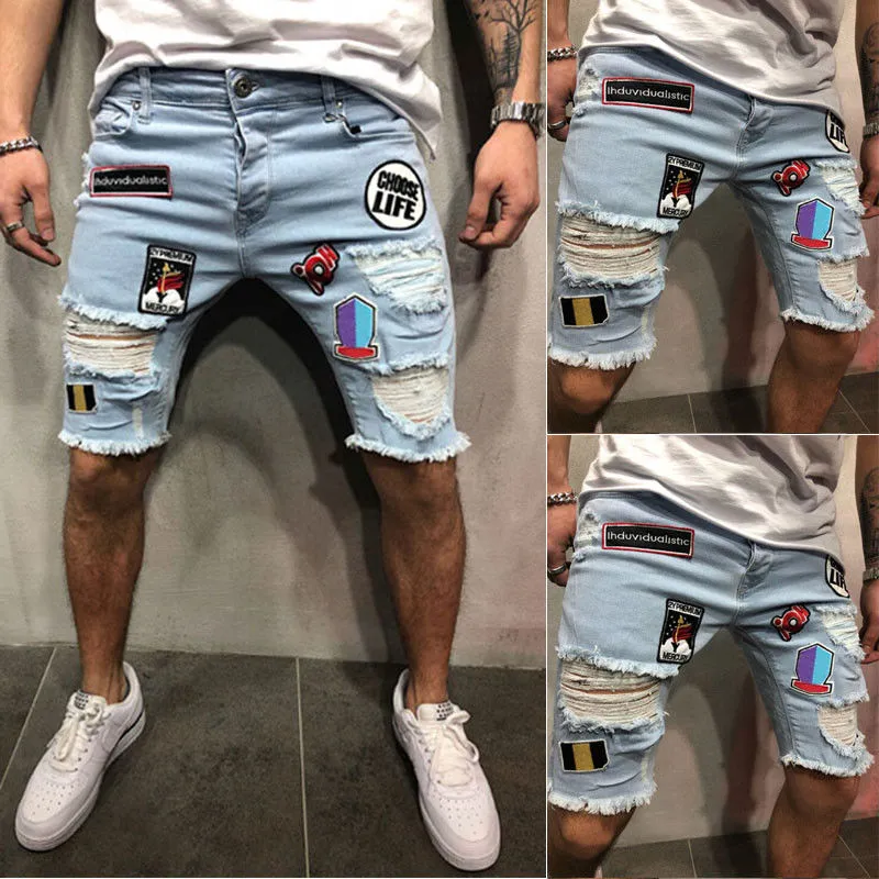 'Traffic Jam' Ripped Denim Shorts