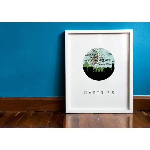 Travel poster - Castries, Saint Lucia travel print