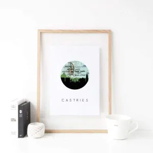 Travel poster - Castries, Saint Lucia travel print