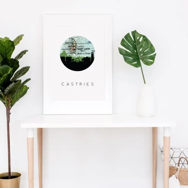 Travel poster - Castries, Saint Lucia travel print