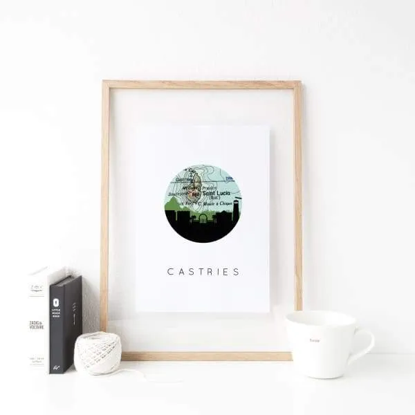 Travel poster - Castries, Saint Lucia travel print