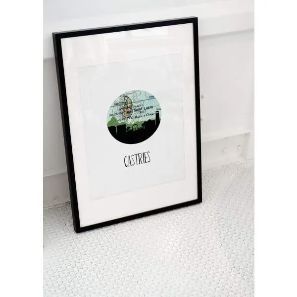 Travel poster - Castries, Saint Lucia travel print