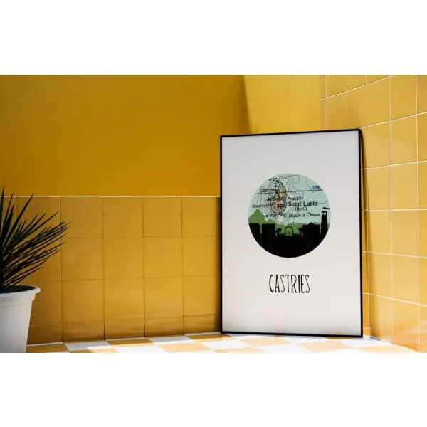 Travel poster - Castries, Saint Lucia travel print
