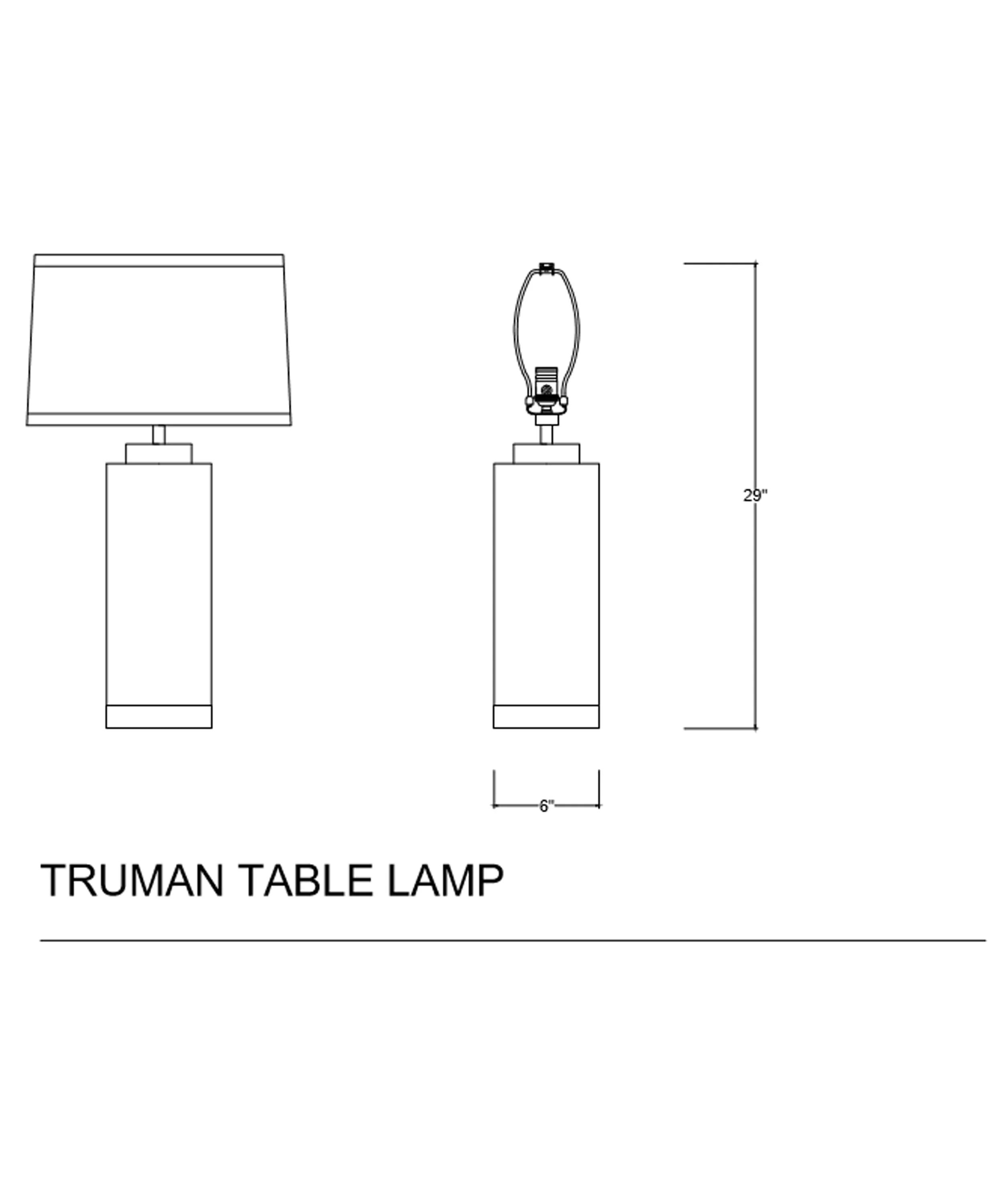 Truman Table Lamp, White