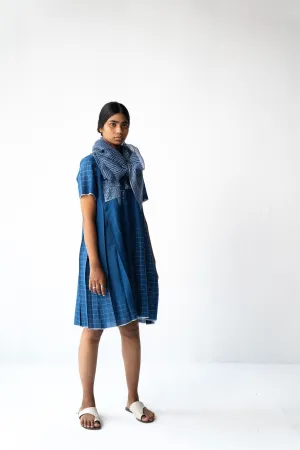 Urvashi Kaur   -   Gradient Dress Hand Block Printed Checkered