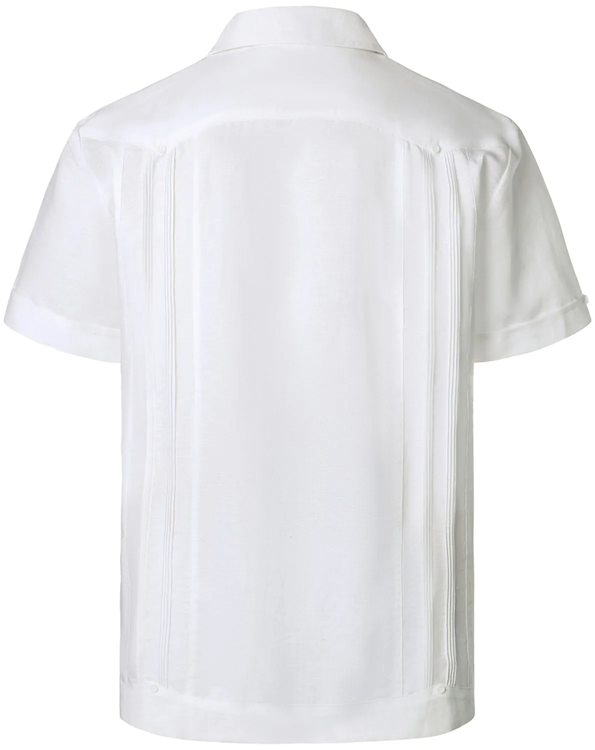 VATPAVE Mens Linen Cuban Guayabera Shirts Casual Button Down Short Sleeve Summer Shirts