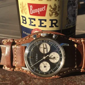 Vintage Clebar 73623 Steel Chronograph "Poor Mans Carrera" Reverse Panda Valjoux 7736
