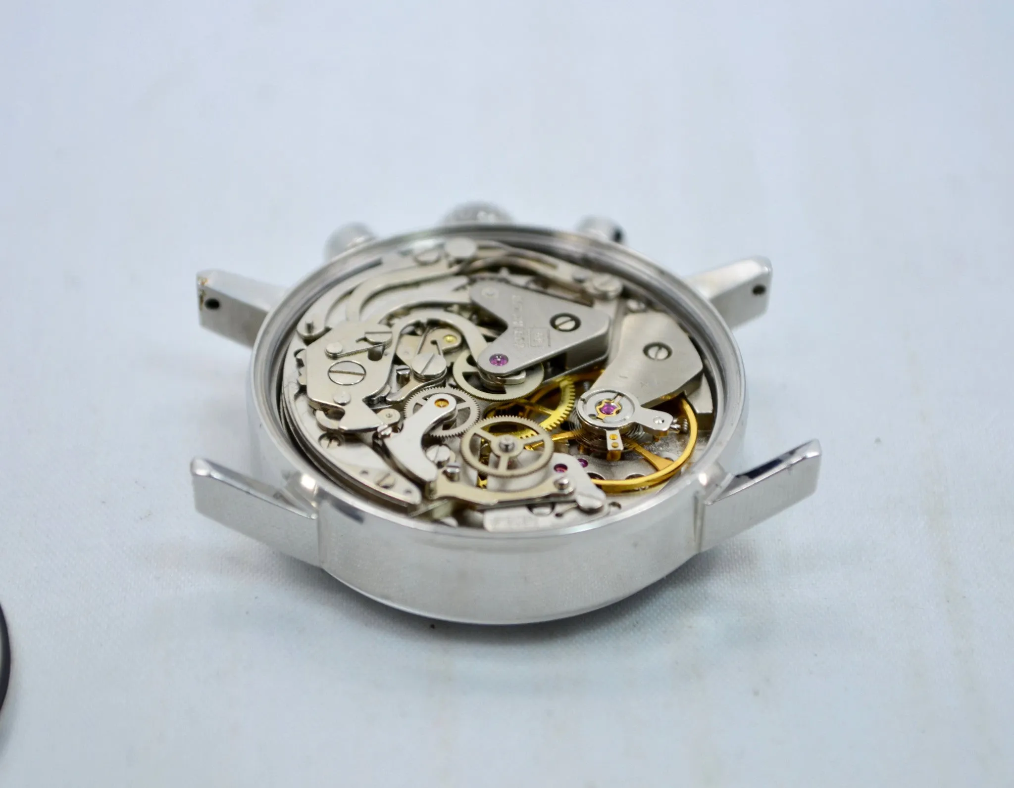 Vintage Clebar 73623 Steel Chronograph "Poor Mans Carrera" Reverse Panda Valjoux 7736