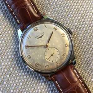 Vintage Longines 5561-8 Oversized 37mm Steel Cal. 27m Wristwatch 1950's