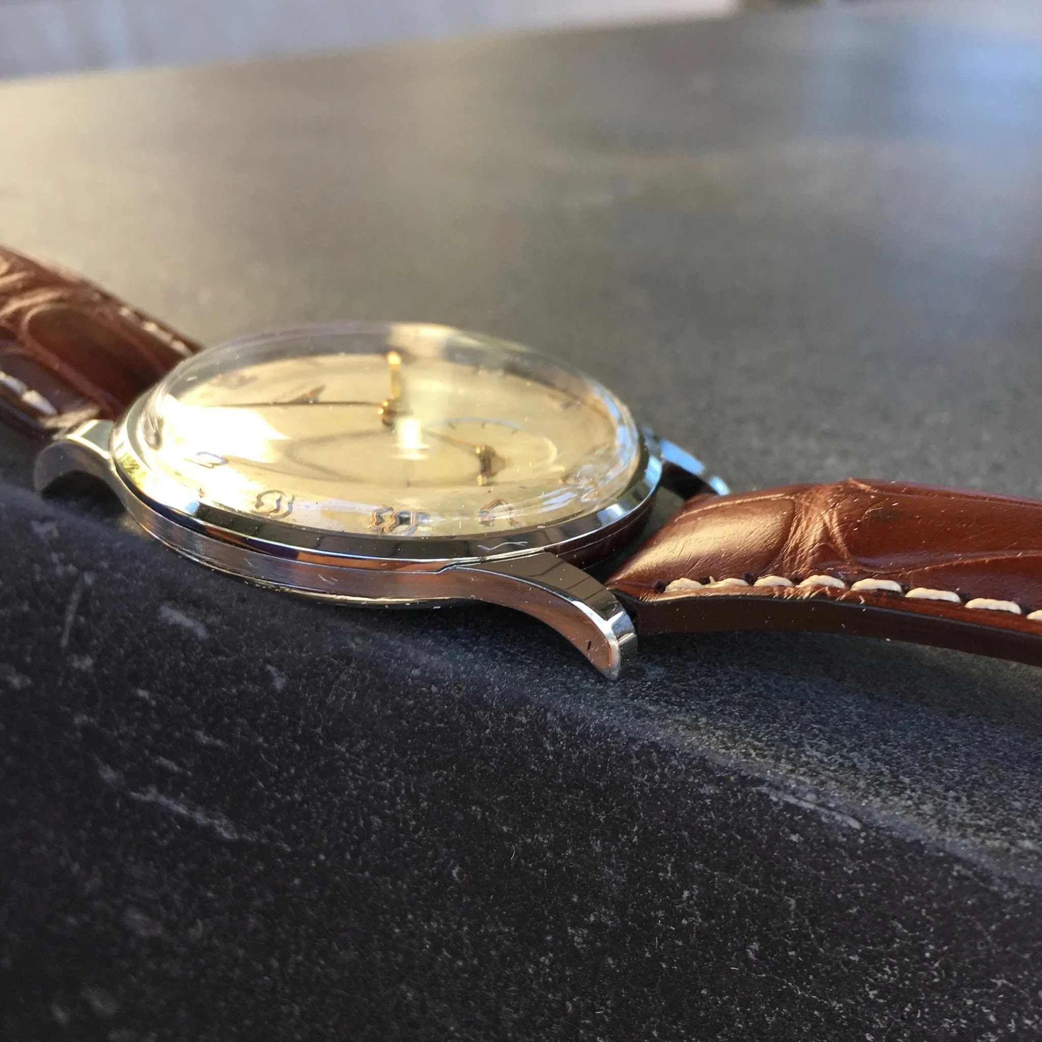 Vintage Longines 5561-8 Oversized 37mm Steel Cal. 27m Wristwatch 1950's