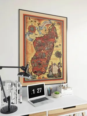 Vintage Map of Madagascar| Old Madagascar Map Print