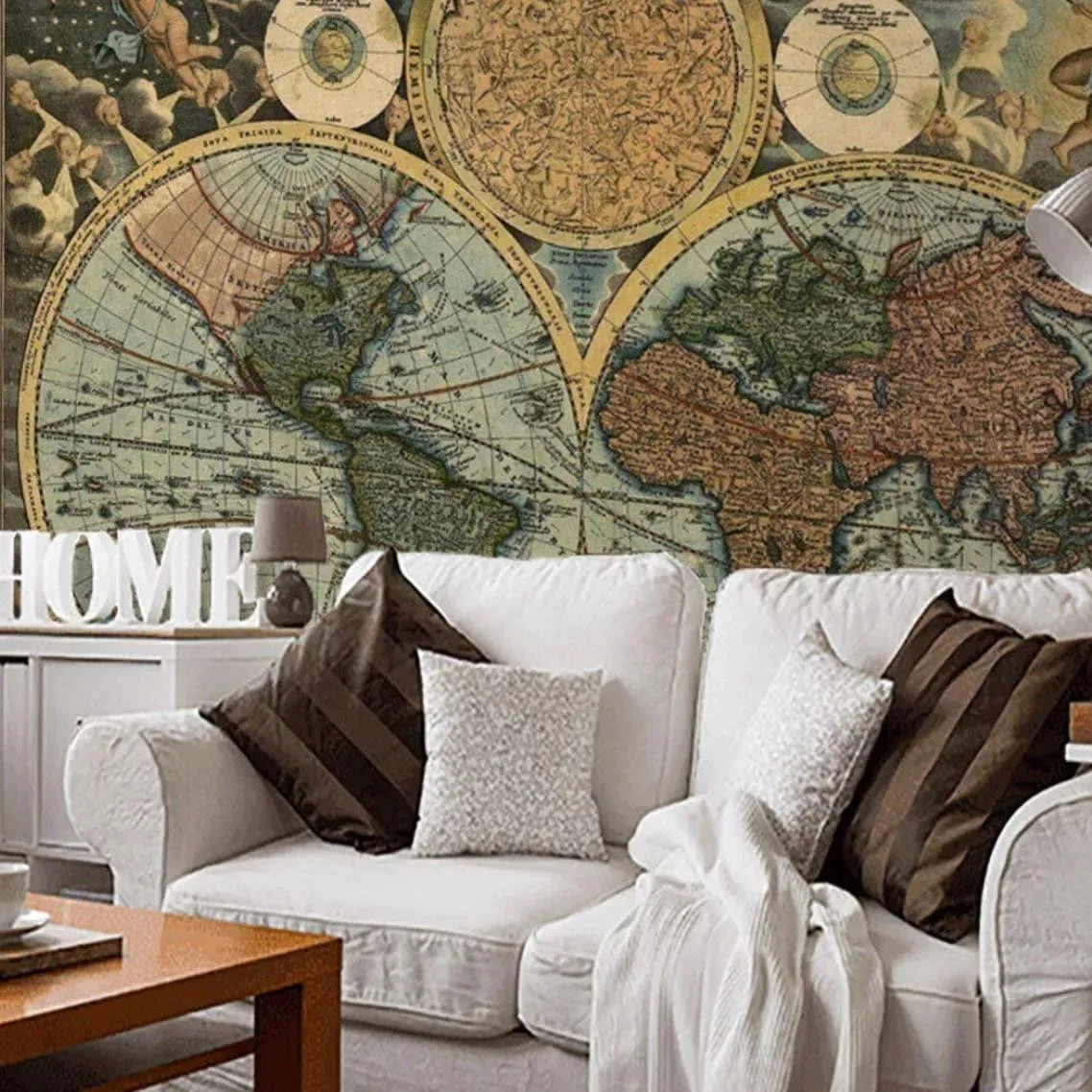 Vintage World Map Wallpaper Mural