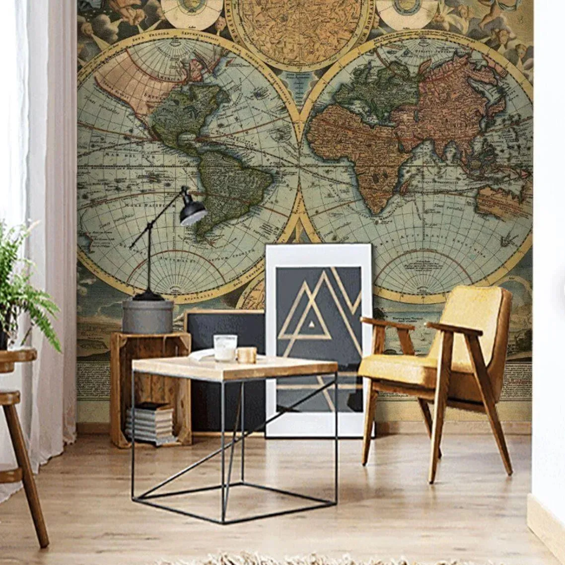 Vintage World Map Wallpaper Mural