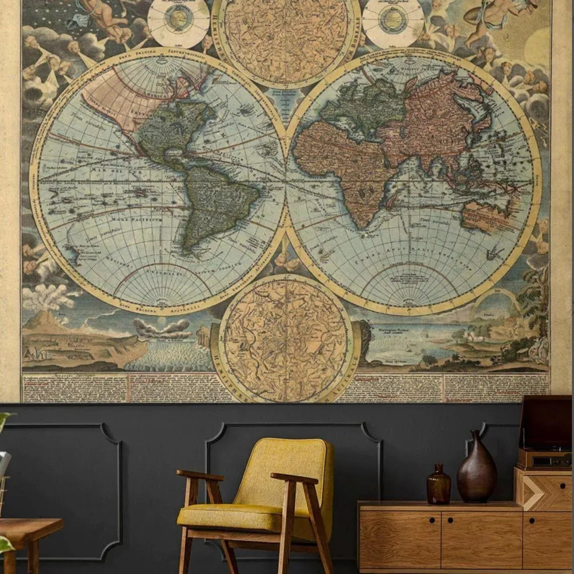 Vintage World Map Wallpaper Mural