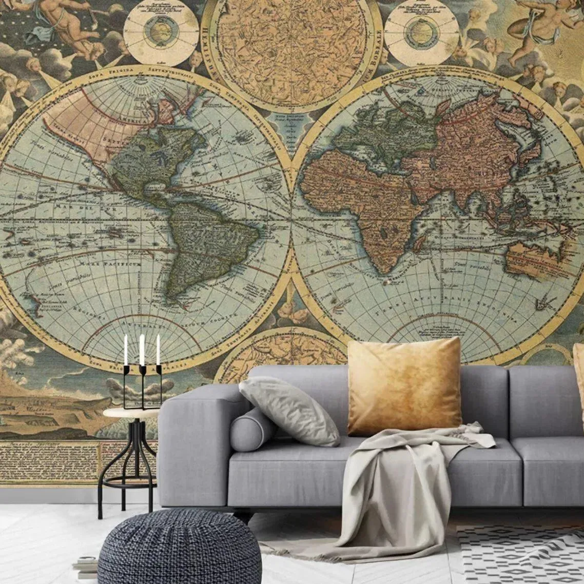 Vintage World Map Wallpaper Mural
