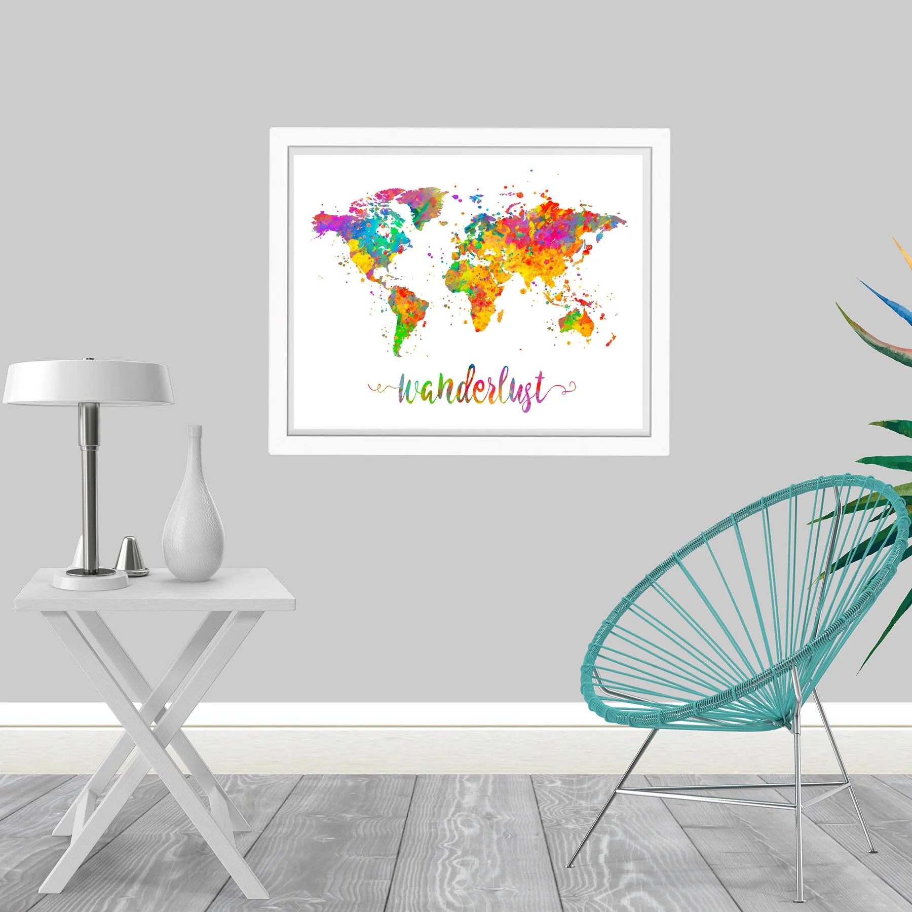 Wanderlust World Map Art Print - Unframed