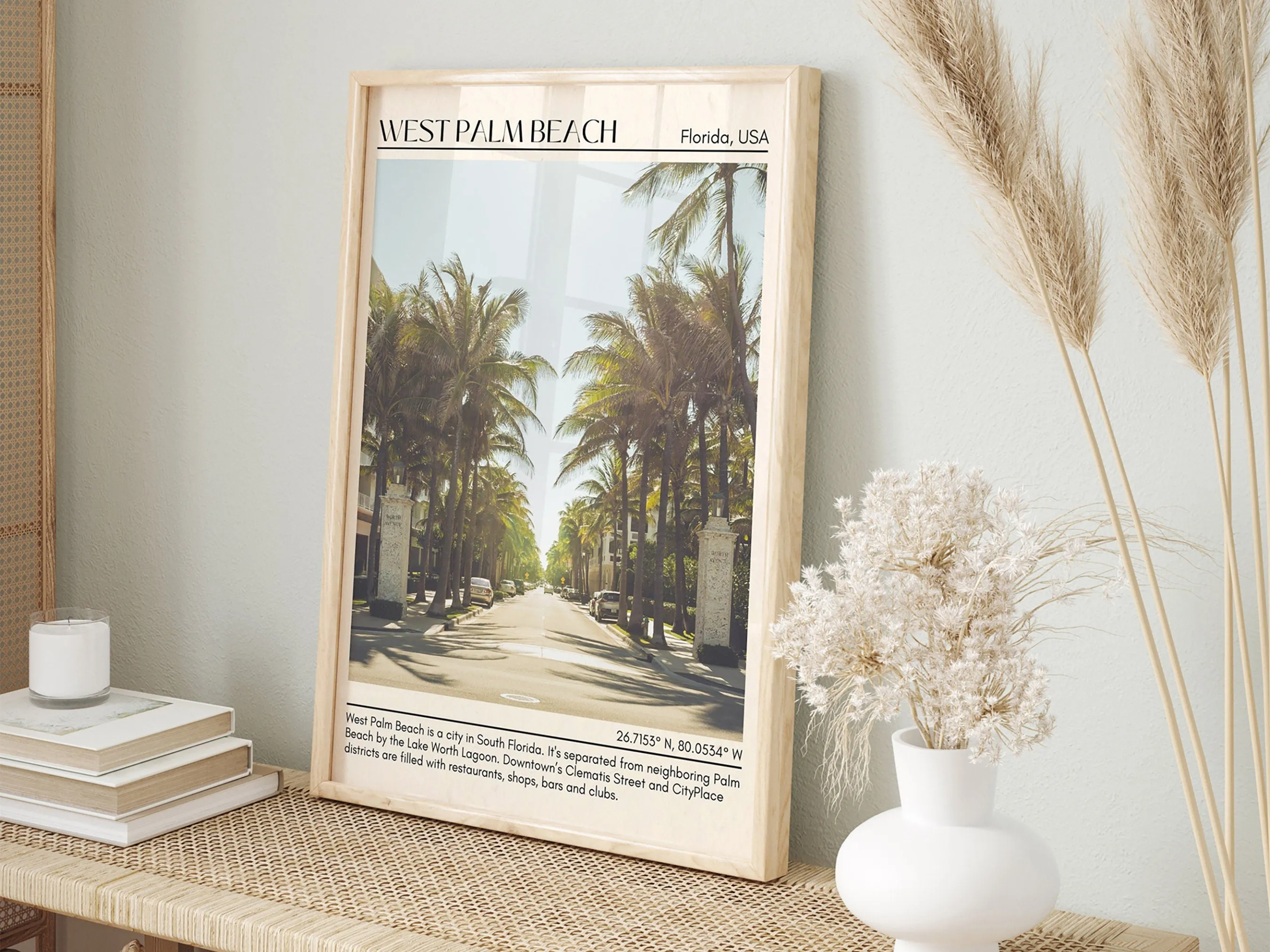 West Palm Beach Minimal Wall Art, Florida, USA