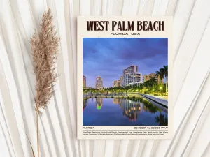 West Palm Beach Vintage Wall Art, Florida, USA