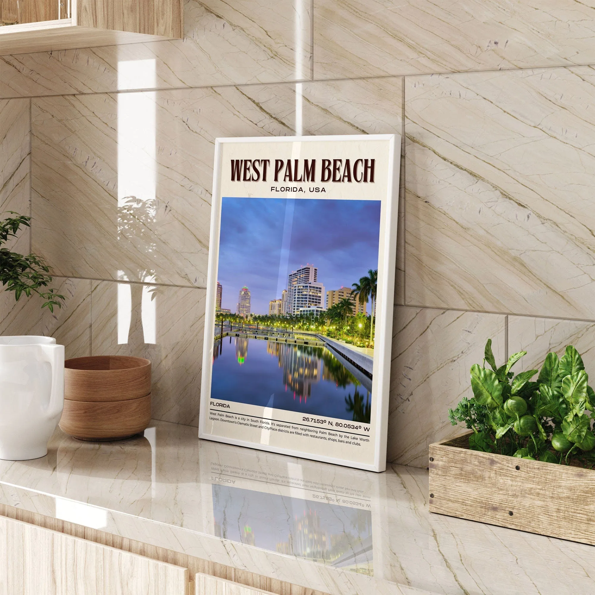 West Palm Beach Vintage Wall Art, Florida, USA