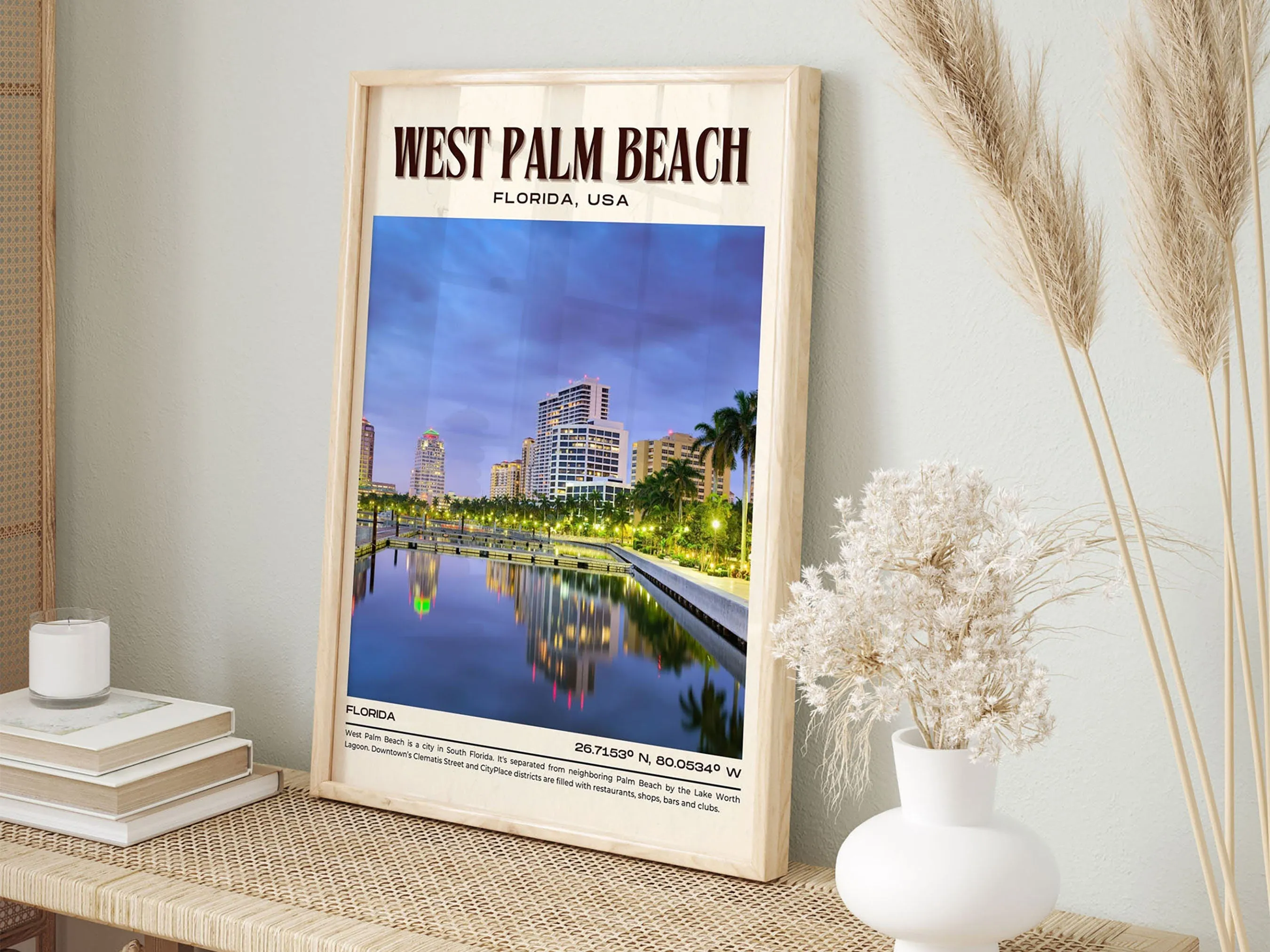 West Palm Beach Vintage Wall Art, Florida, USA