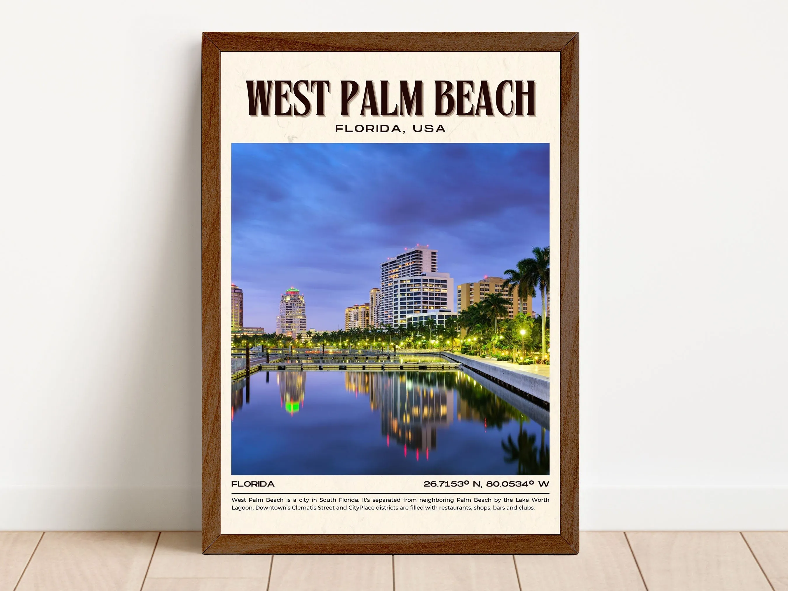 West Palm Beach Vintage Wall Art, Florida, USA