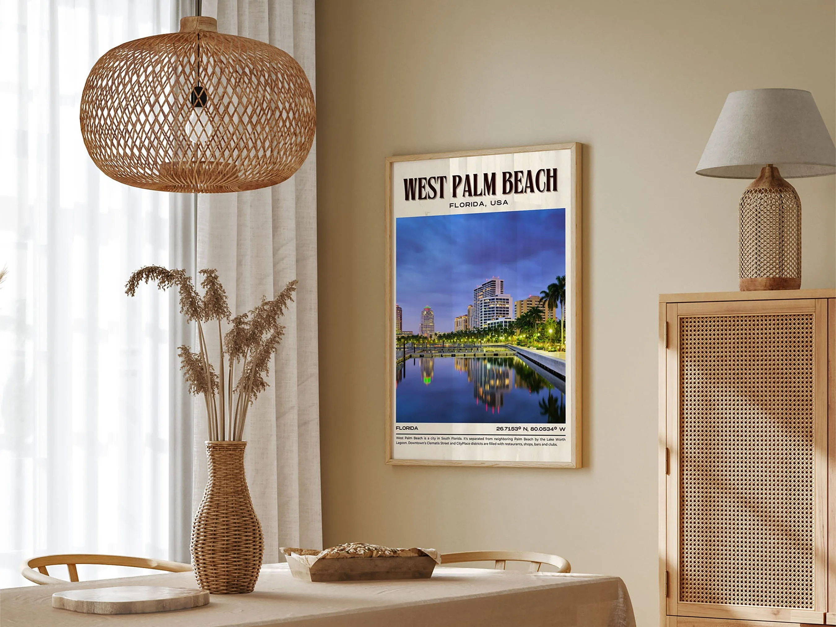 West Palm Beach Vintage Wall Art, Florida, USA