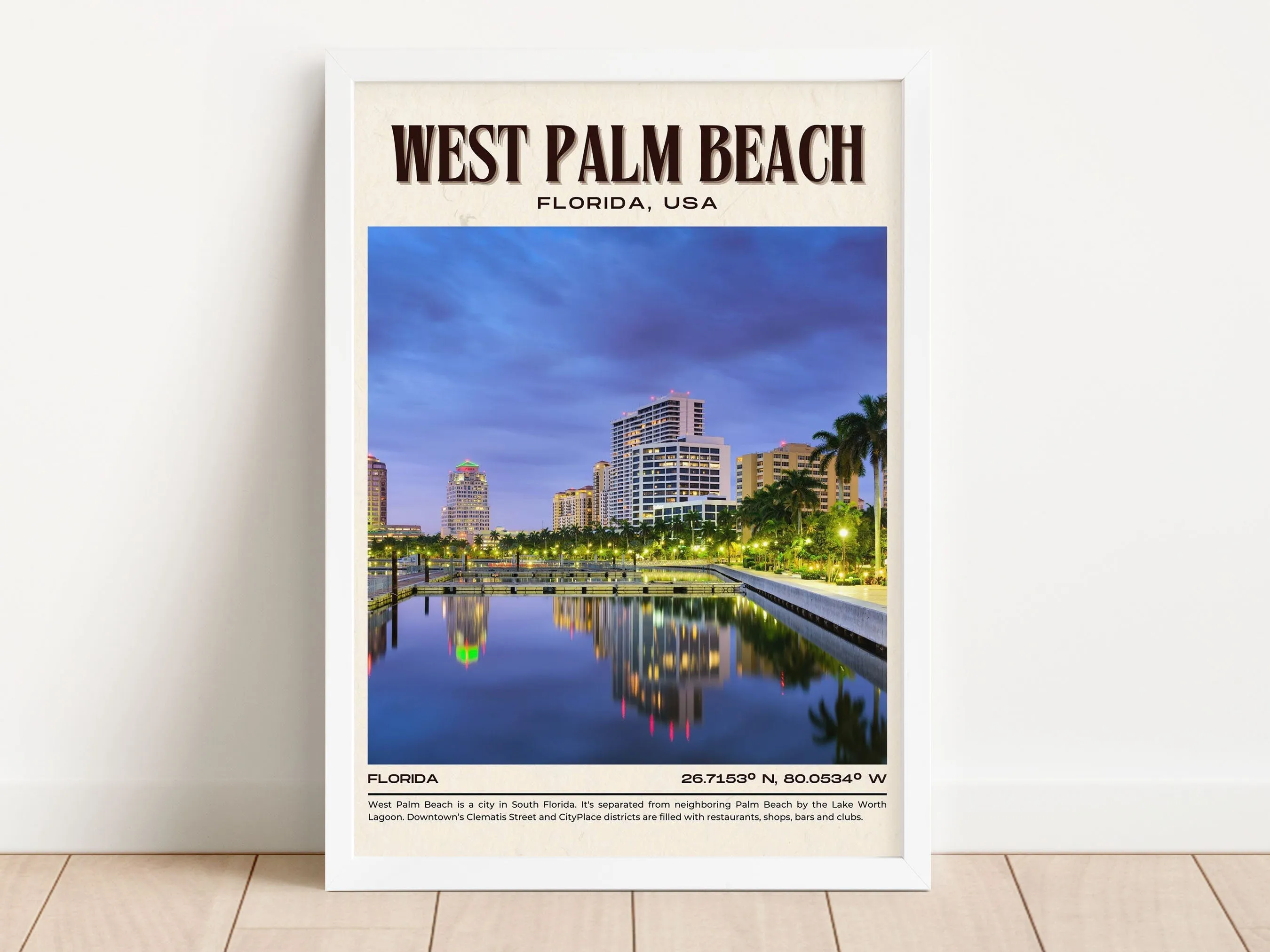 West Palm Beach Vintage Wall Art, Florida, USA