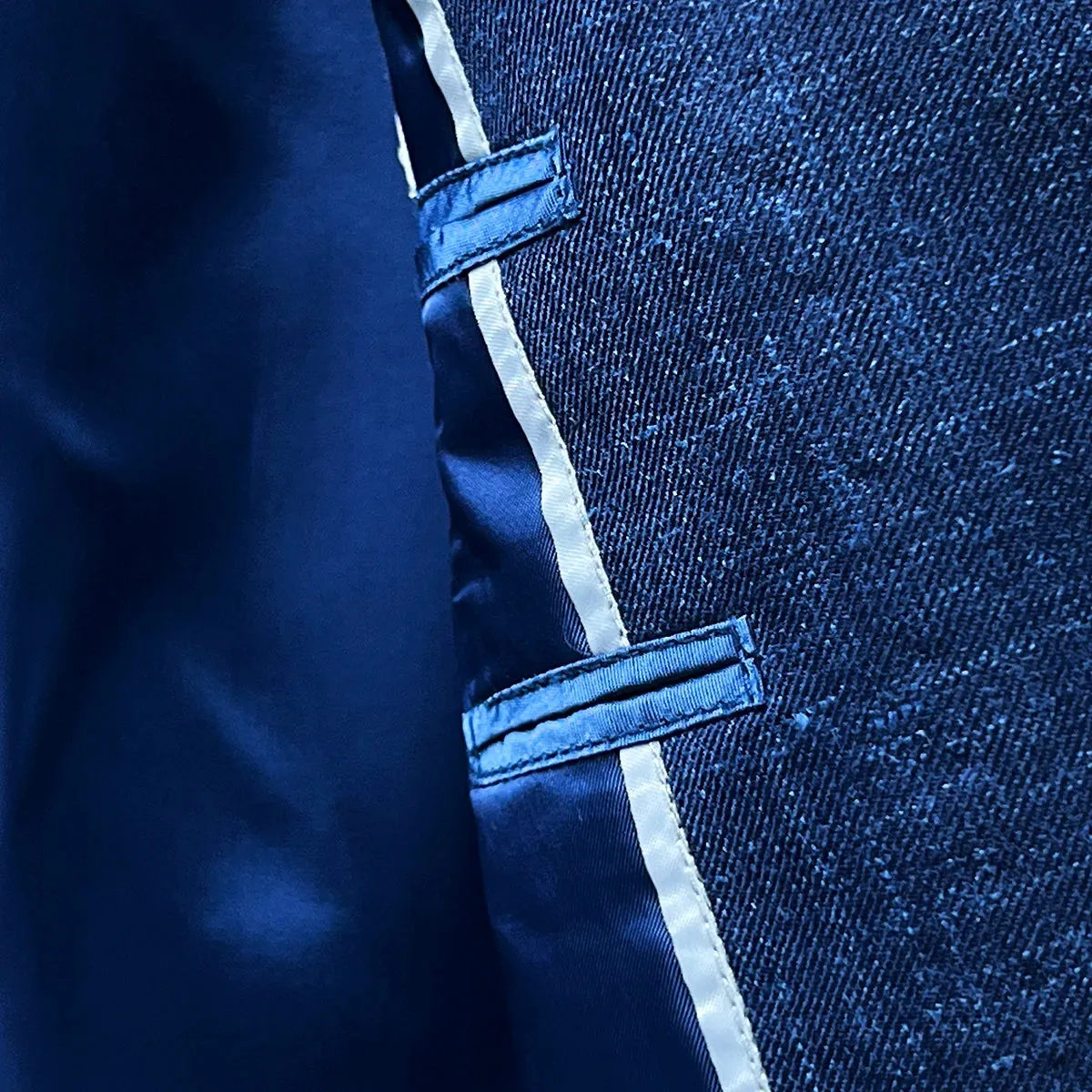 Westwood Hart Dark Blue Linen Wool Blend Plain Weave Men's Sport Coat
