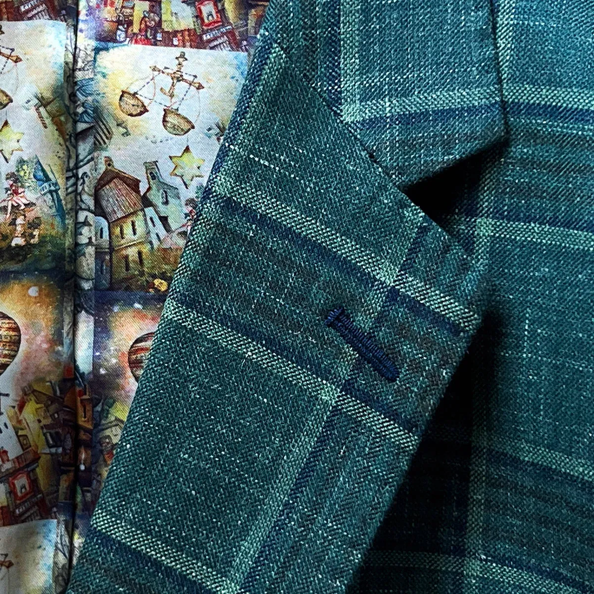 Westwood Hart Hunter Green with Navy and Brown Plaid Men's Sport Coat