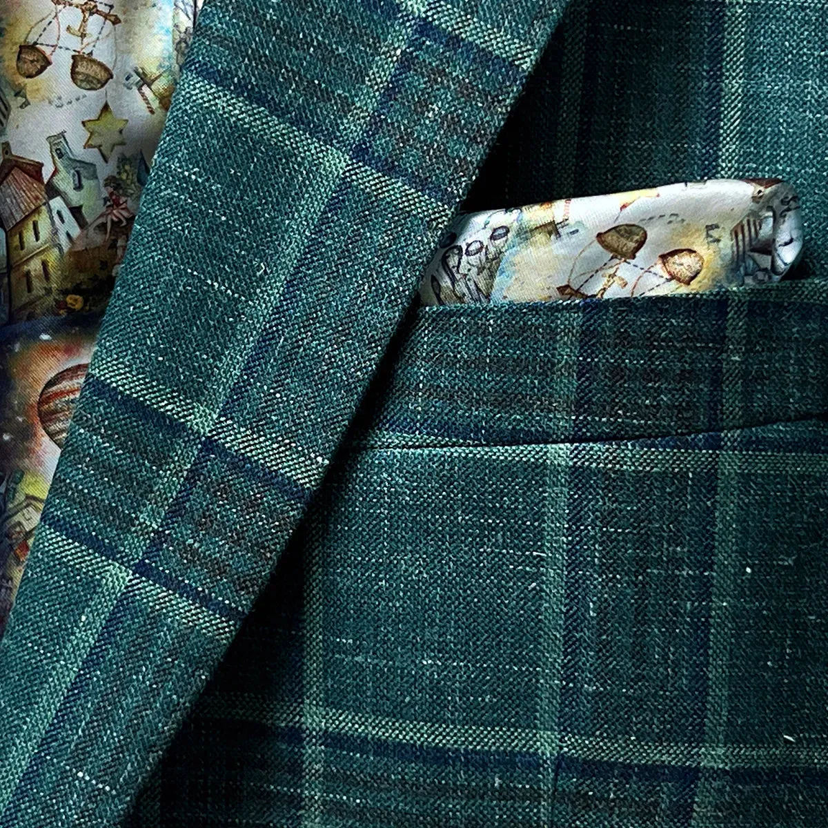 Westwood Hart Hunter Green with Navy and Brown Plaid Men's Sport Coat