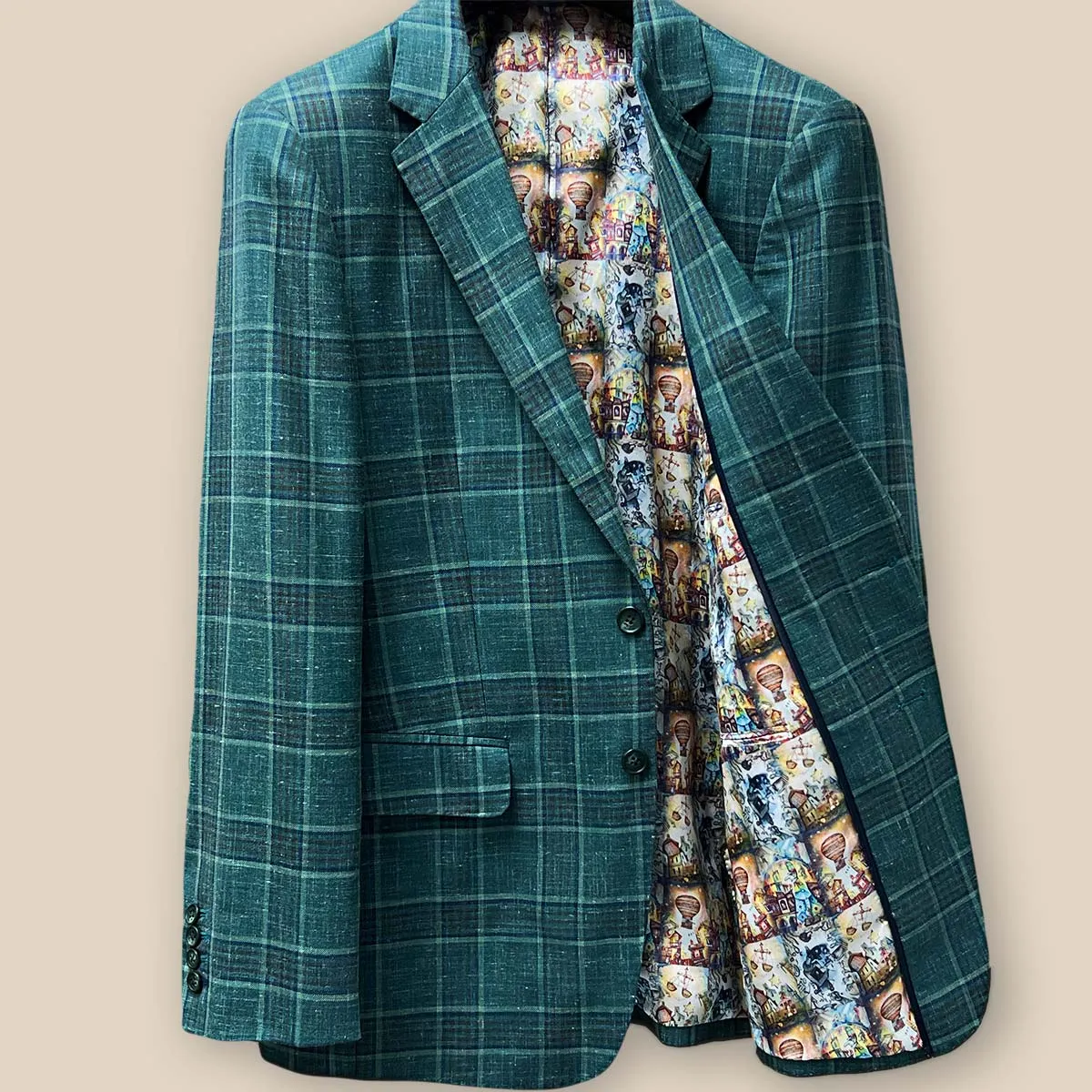 Westwood Hart Hunter Green with Navy and Brown Plaid Men's Sport Coat