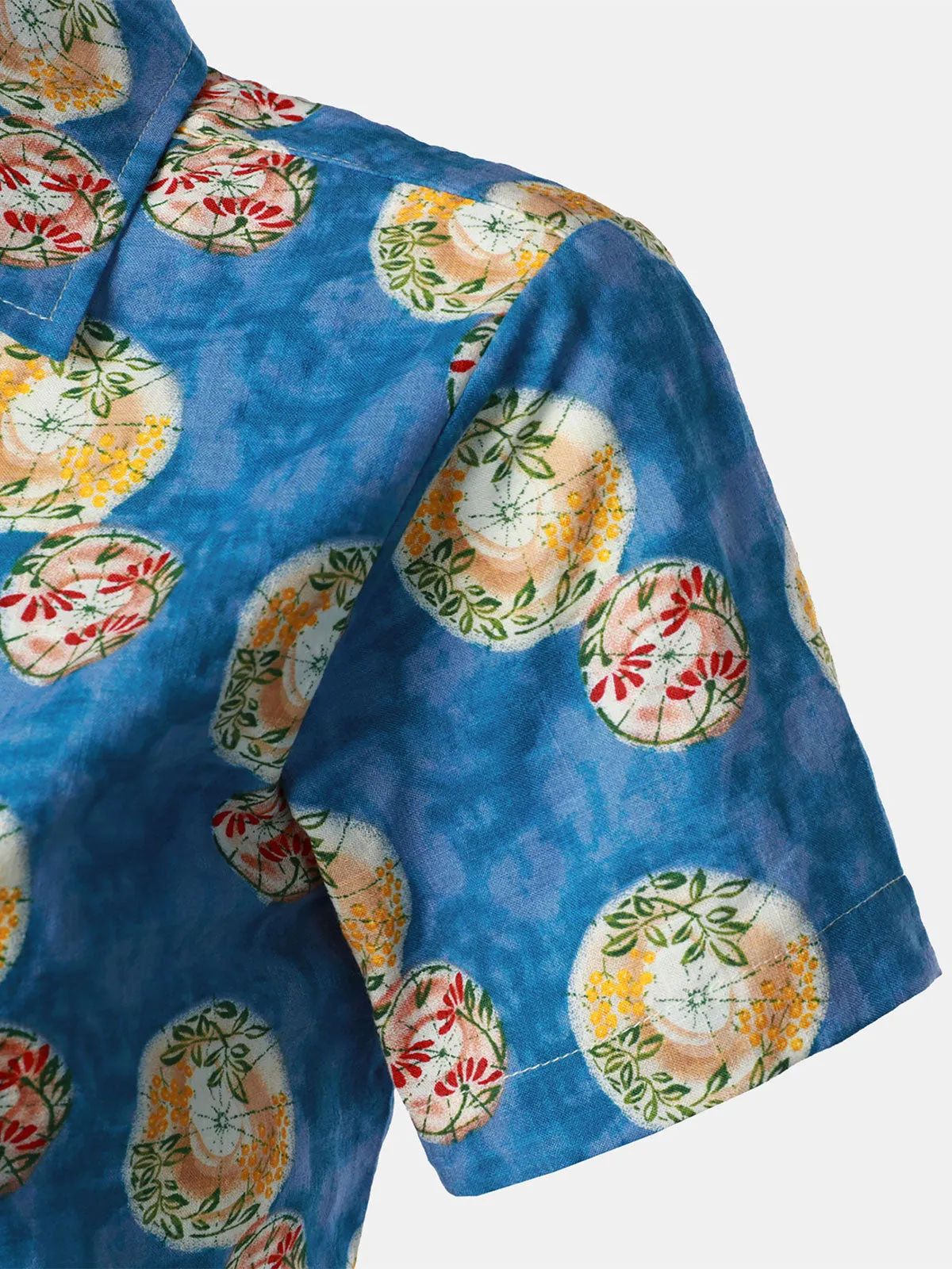 Women's Floral Print Blouse Flower Hawaiian Cotton Beach Summer Aloha Short Sleeve Shirt