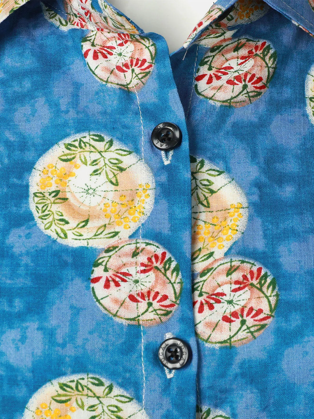Women's Floral Print Blouse Flower Hawaiian Cotton Beach Summer Aloha Short Sleeve Shirt