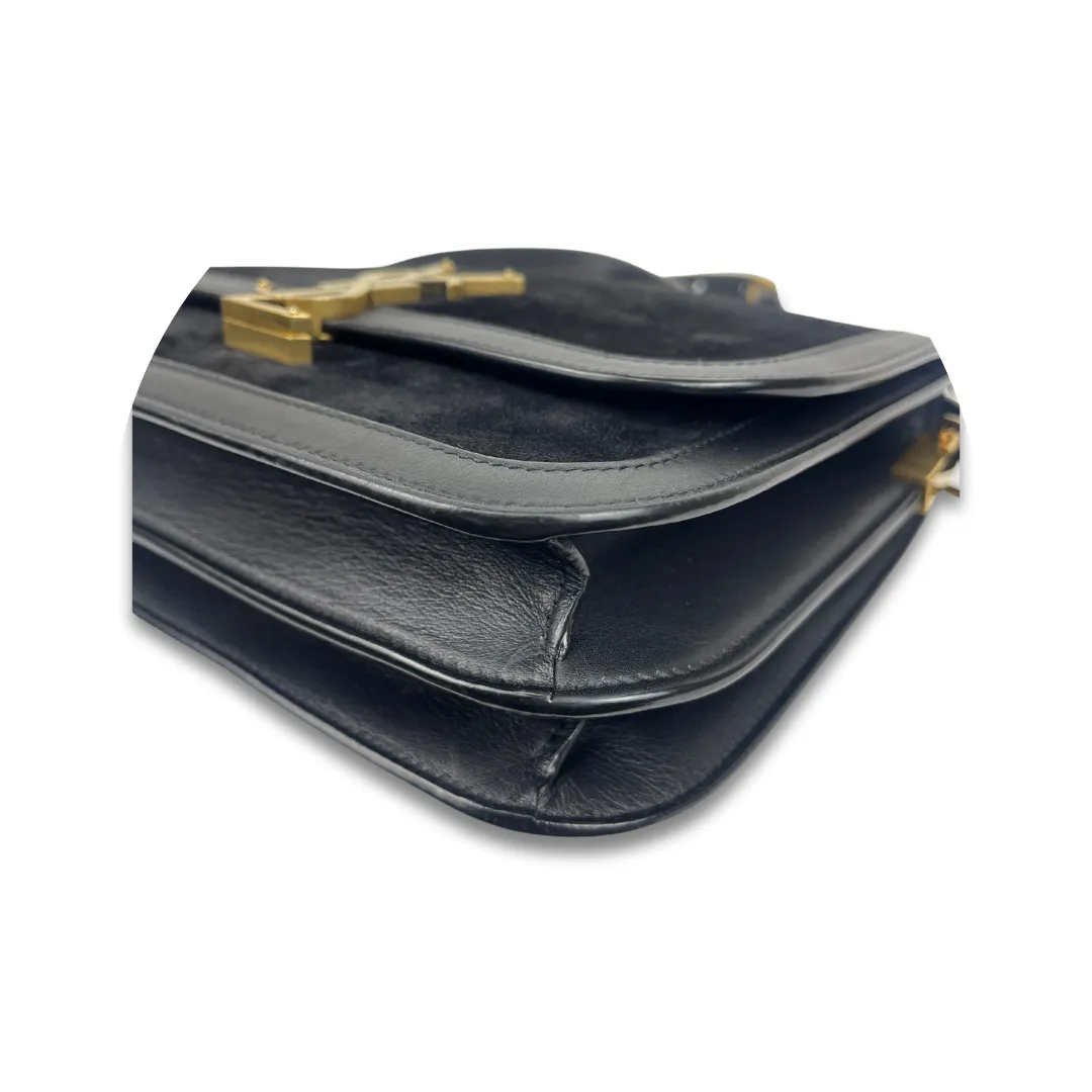 YSL Suede Medium Solferino Shoulder Bag