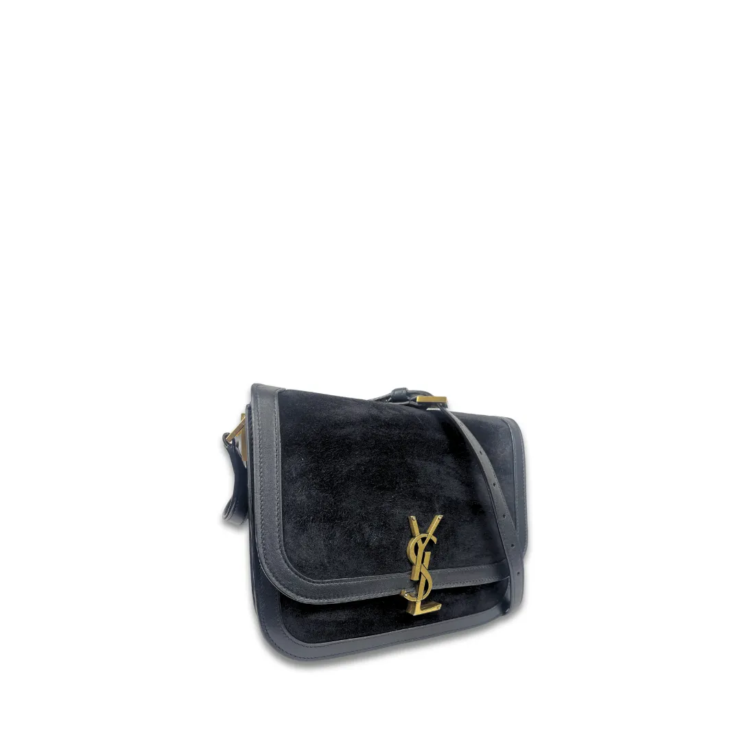 YSL Suede Medium Solferino Shoulder Bag