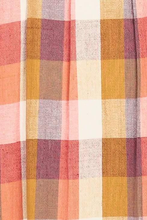 Zuma Short Dress in Sunset Plaid